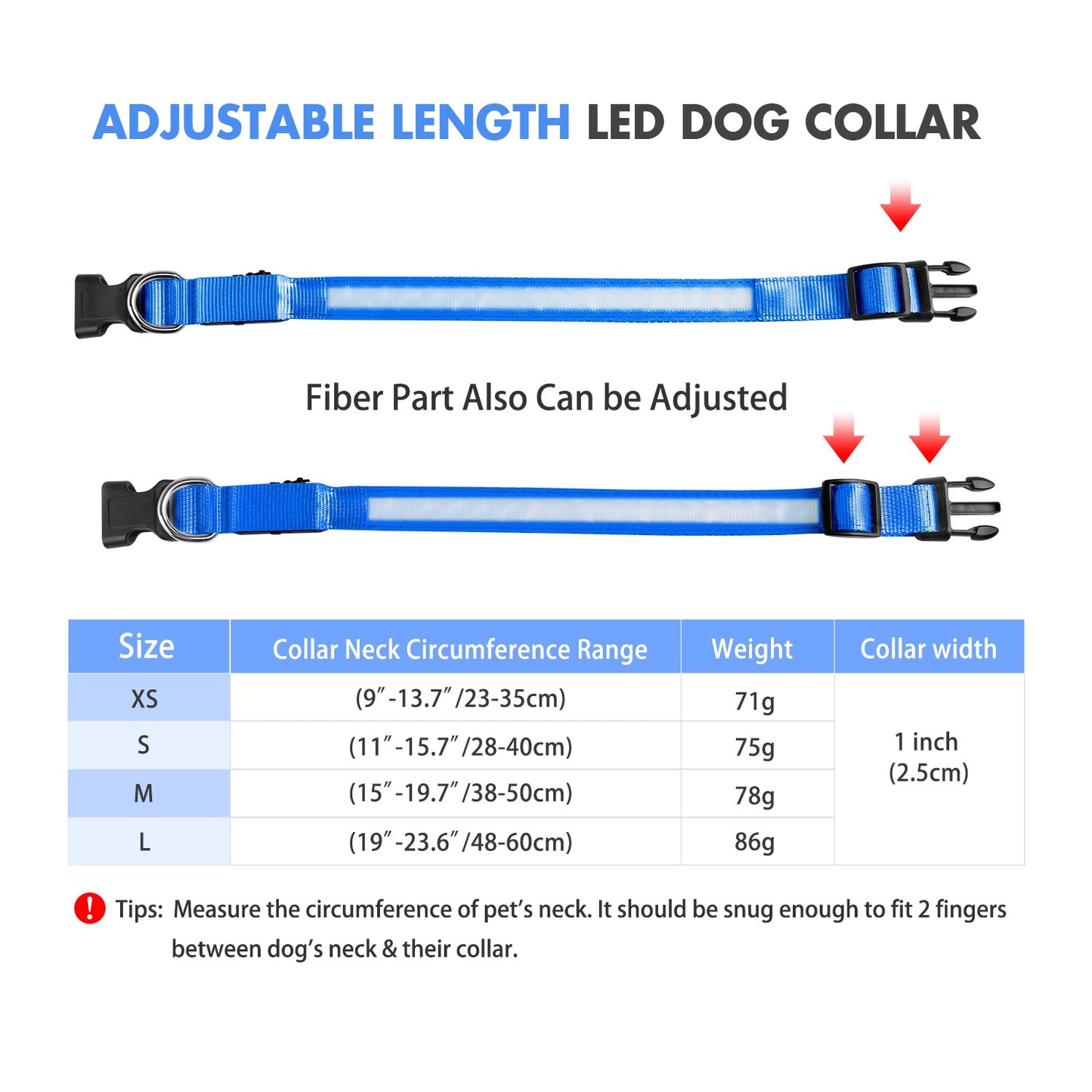 MASBRILL Dog Collar Luminous Pet Supplies Dog Collar Waterpoof Safety Collars dropship