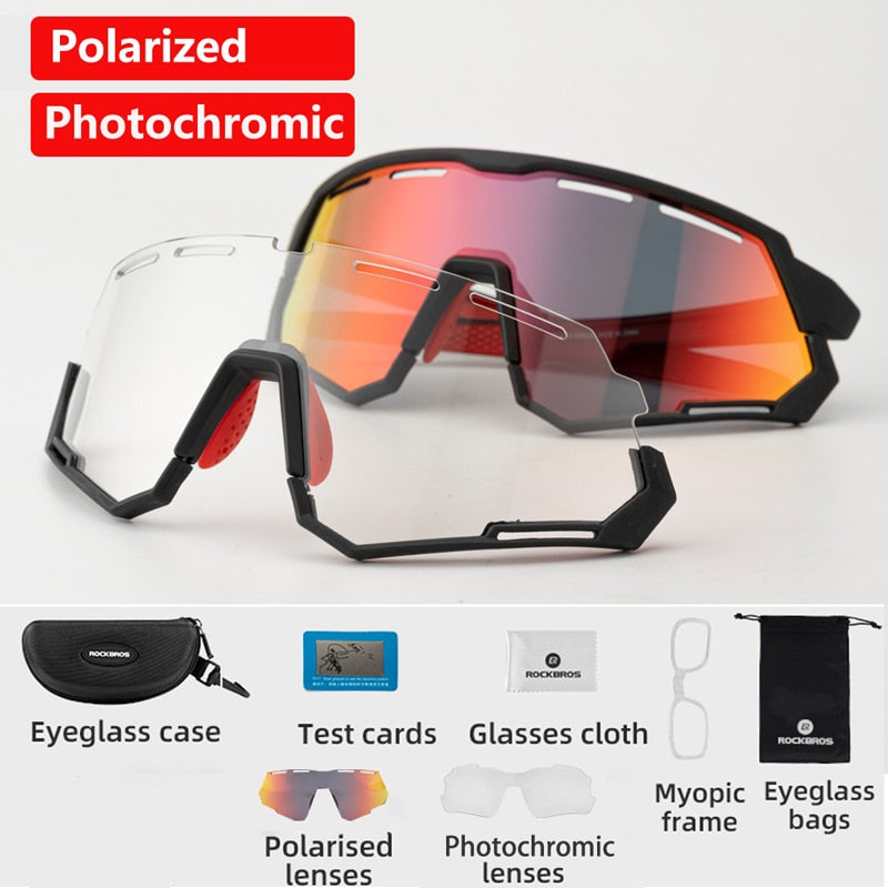 ROCKBROS Cycling Polarized glasses Bike Photochromic Outdoor Sports Sunglasses MTB PC Goggles