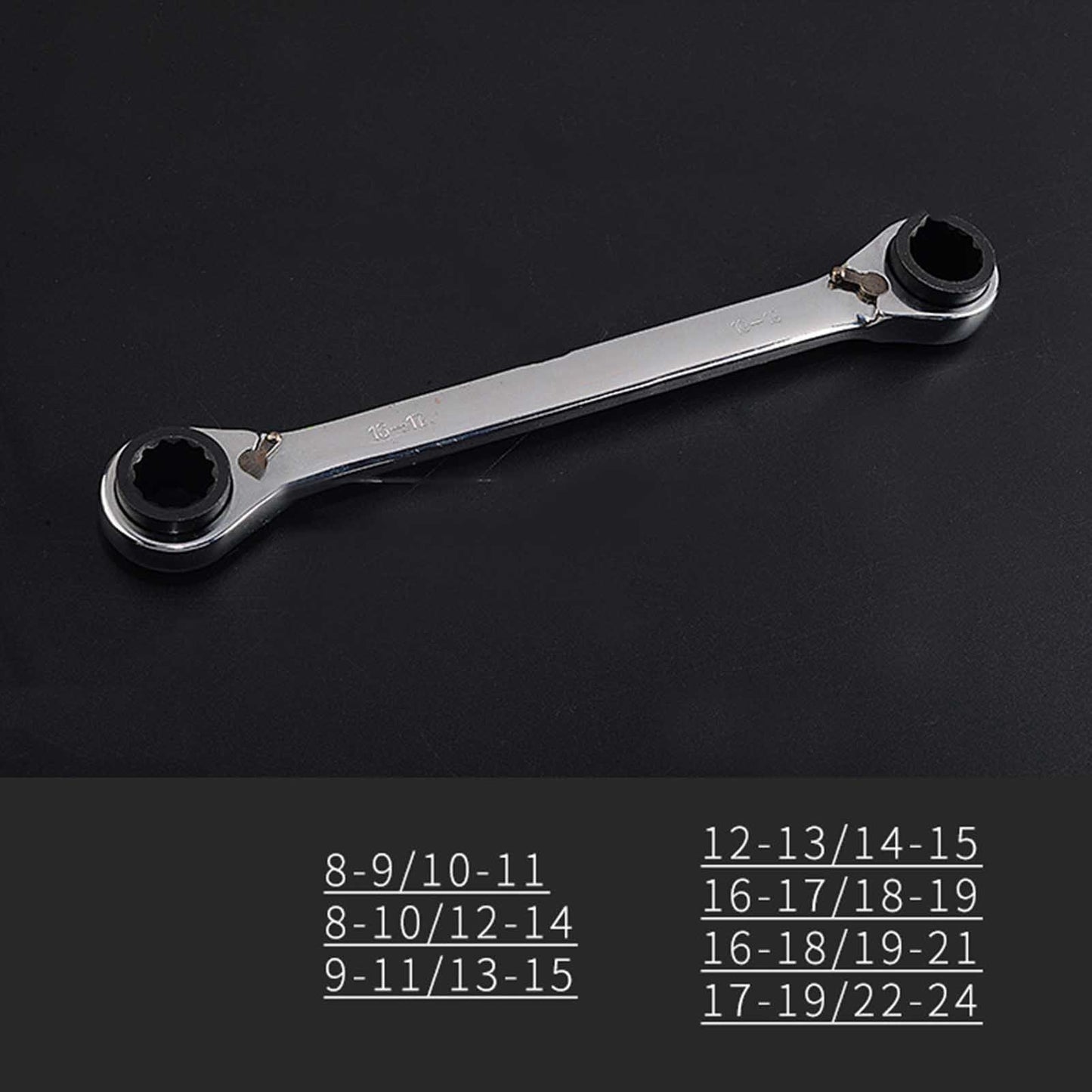 4 in 1 Double-Ended Ring Wrench Ratchet Flexible Head Ratcheting Wrench Spanners Gear Tool Crv Metric 4-19mm Alloy Steel 1pc