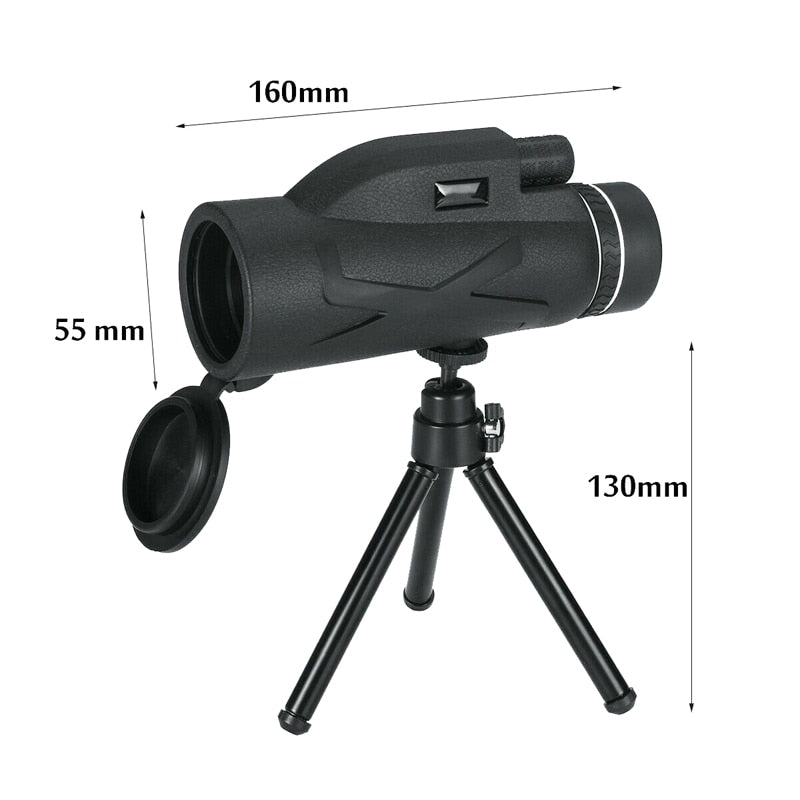 BAK4 80X100 Zoom HD Lens Prism Hiking Monocular Telescope W/Phone Clip&amp;Tripod