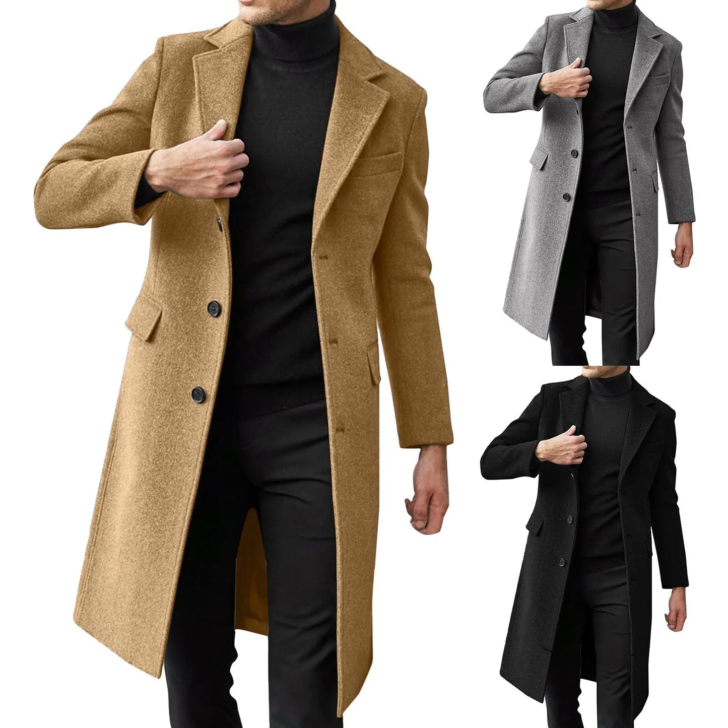 Men's Long Overcoat