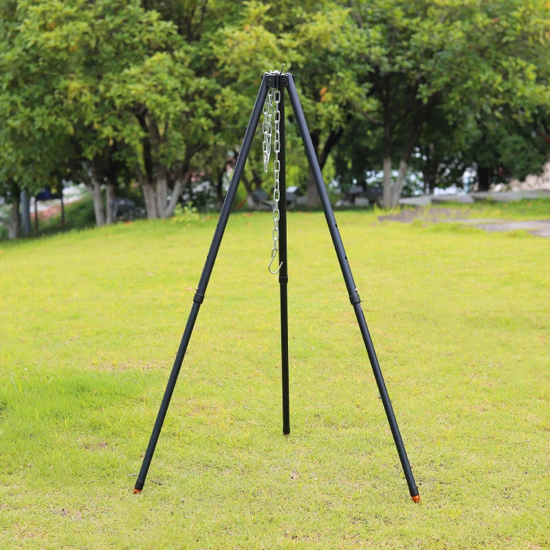 Camping Campfire Tripod for Hanging Pot Outdoor Cookware Picnic Cooking Pot Grill Rack Barbecue Support Aluminum Alloy Tripod