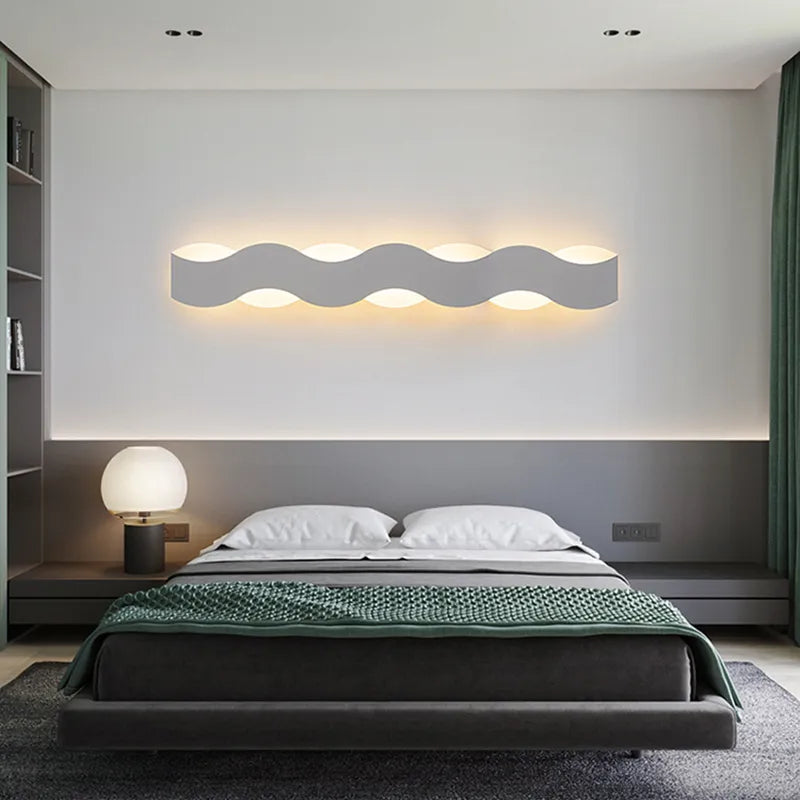 LED Wall  Wave Shaped Long Line Wall Light