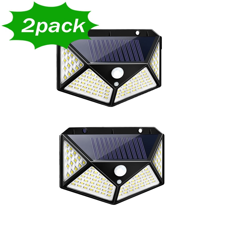 1/2/4/8/10PCS 100 LED Solar Power Wall Light Motion Sensor Waterproof Outdoor Garden Lamp - outpostpocket