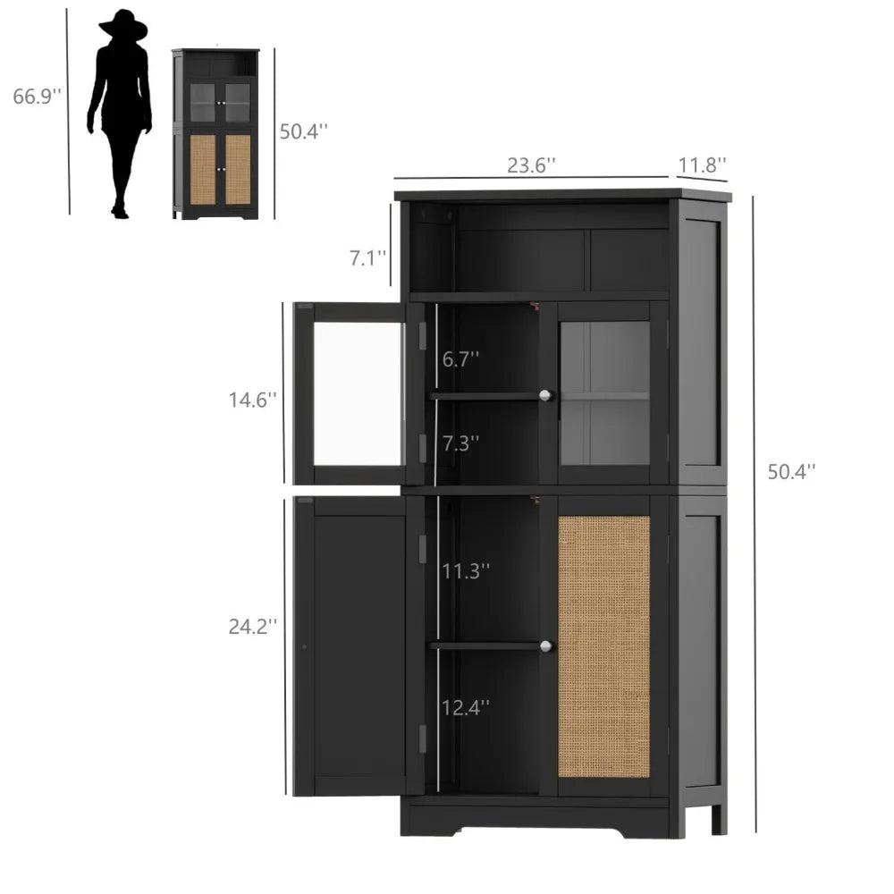 Bathroom Storage Cabinet, Freestanding Bathroom Cabinet with Open Shelf