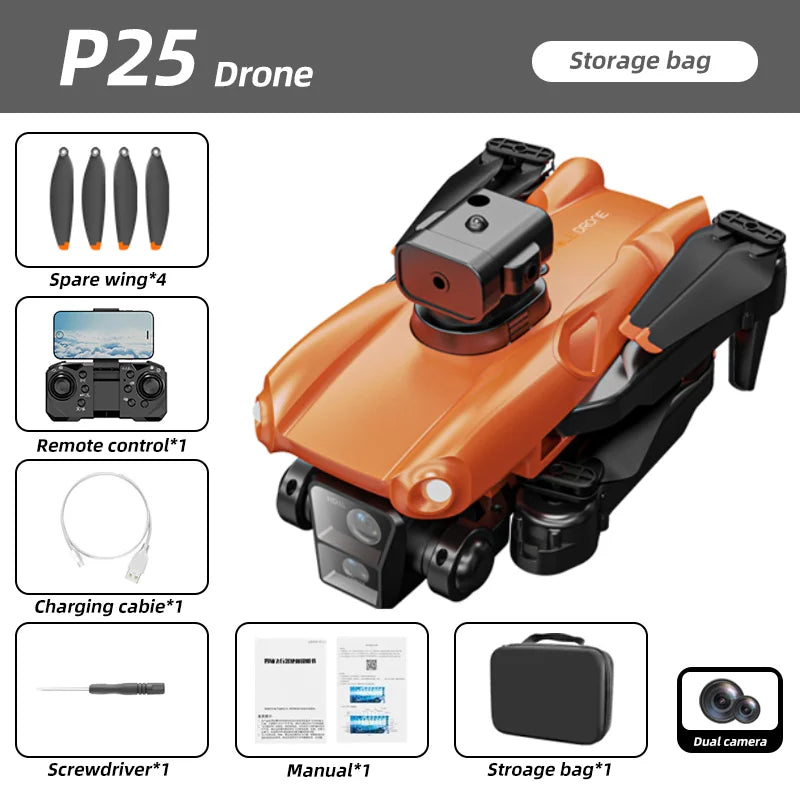 P25 Drone 4K 8K HD Camera Aerial Photography Foldable RC Quadcopter Obstacle Avoidance Mini UAV Remote Control Toys