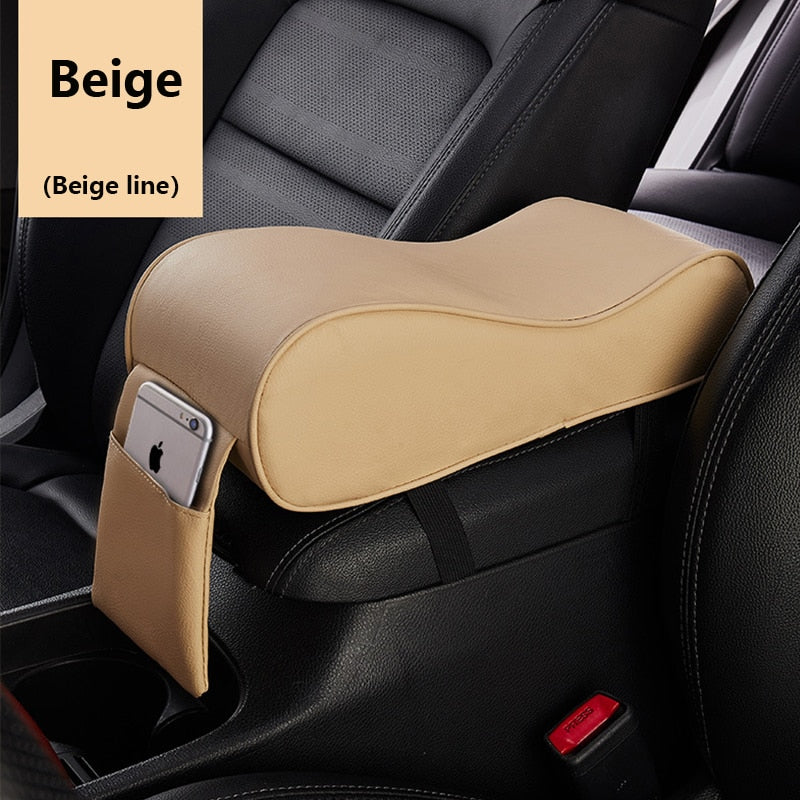 Leather Car Armrest Pad Auto Central Console Seat Box Mat Cushion Pillow Cover