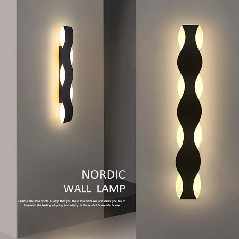 LED Wall  Wave Shaped Long Line Wall Light