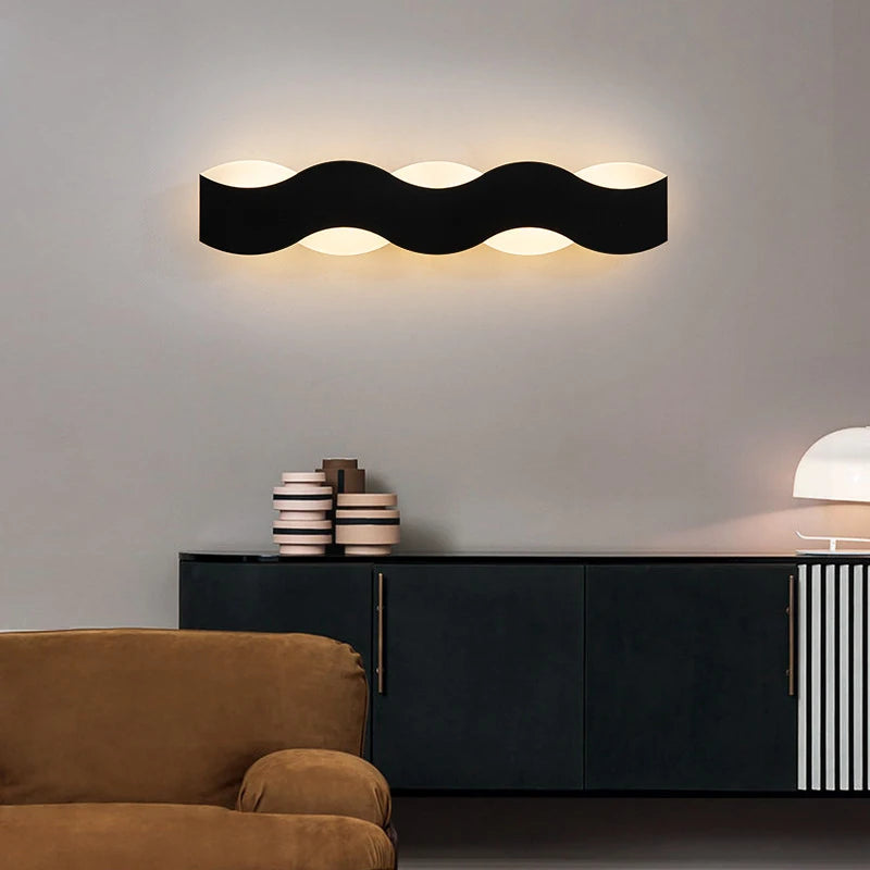 LED Wall  Wave Shaped Long Line Wall Light