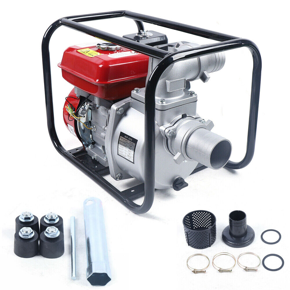 Gasoline Engine Water Pump, 3-inch, 7.5HP 4-Stroke 210CC Gas Powered Trash Water  Pump