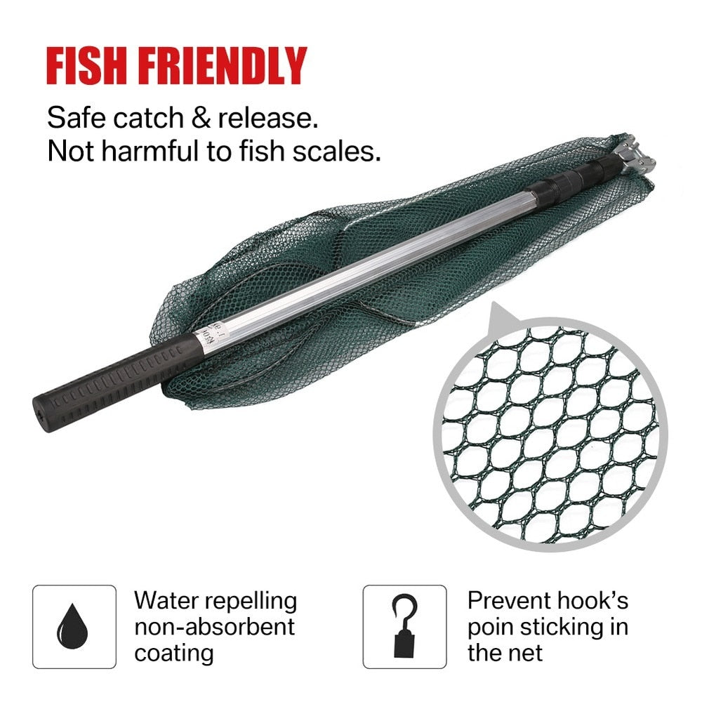 Telescopic Folding Fishing Landing Net 190CM Pole Collapsible Extensible Aluminum long Handle - outpostpocket