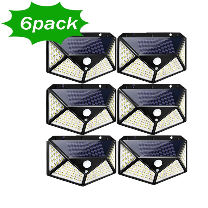 1/2/4/8/10PCS 100 LED Solar Power Wall Light Motion Sensor Waterproof Outdoor Garden Lamp - outpostpocket