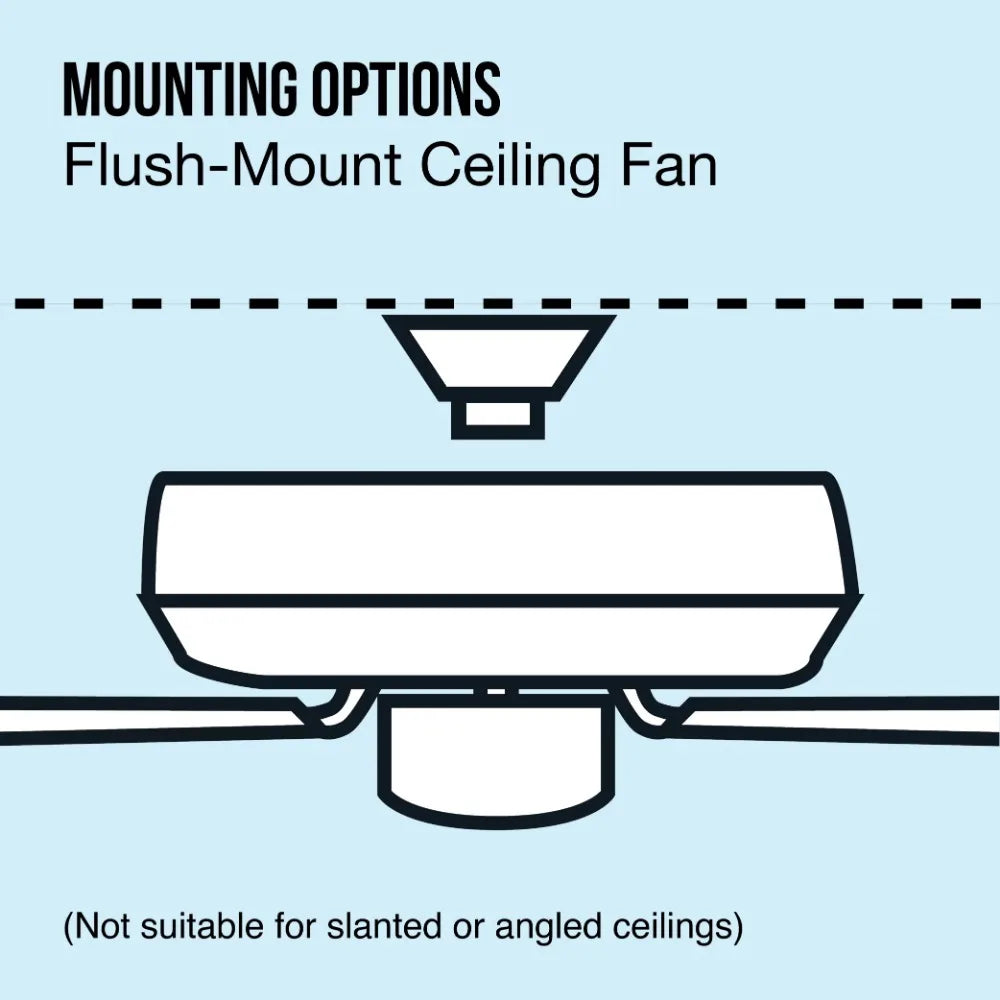 Household Mini Ceiling fan, 44-inch Hugger Indoor Ceiling Fan with Light Kit, Satin Nickel, 5 Blades, Reverse Airflow