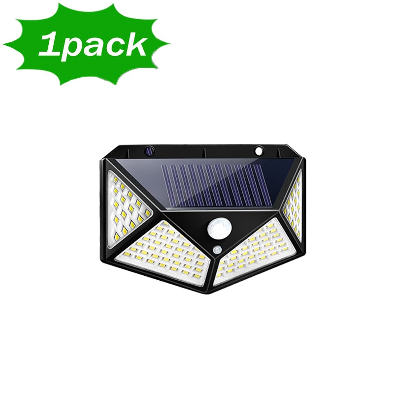 1/2/4/8/10PCS 100 LED Solar Power Wall Light Motion Sensor Waterproof Outdoor Garden Lamp - outpostpocket