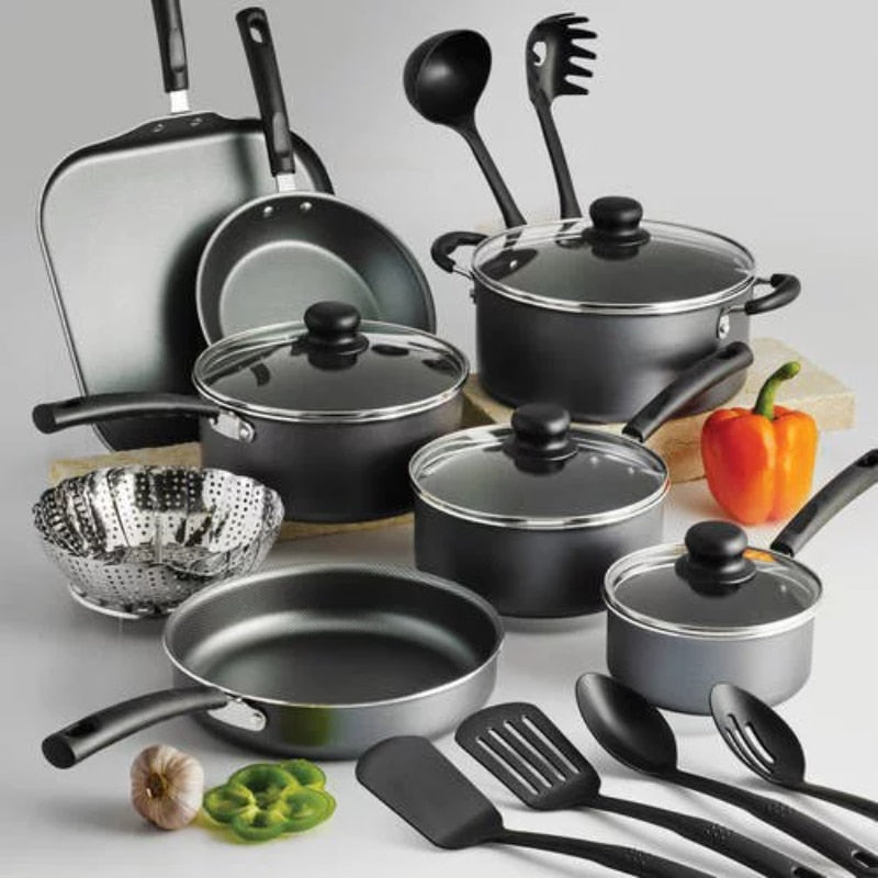 Tramontina Primaware 18 Piece Non-stick Cookware Set, Steel Gray cookware