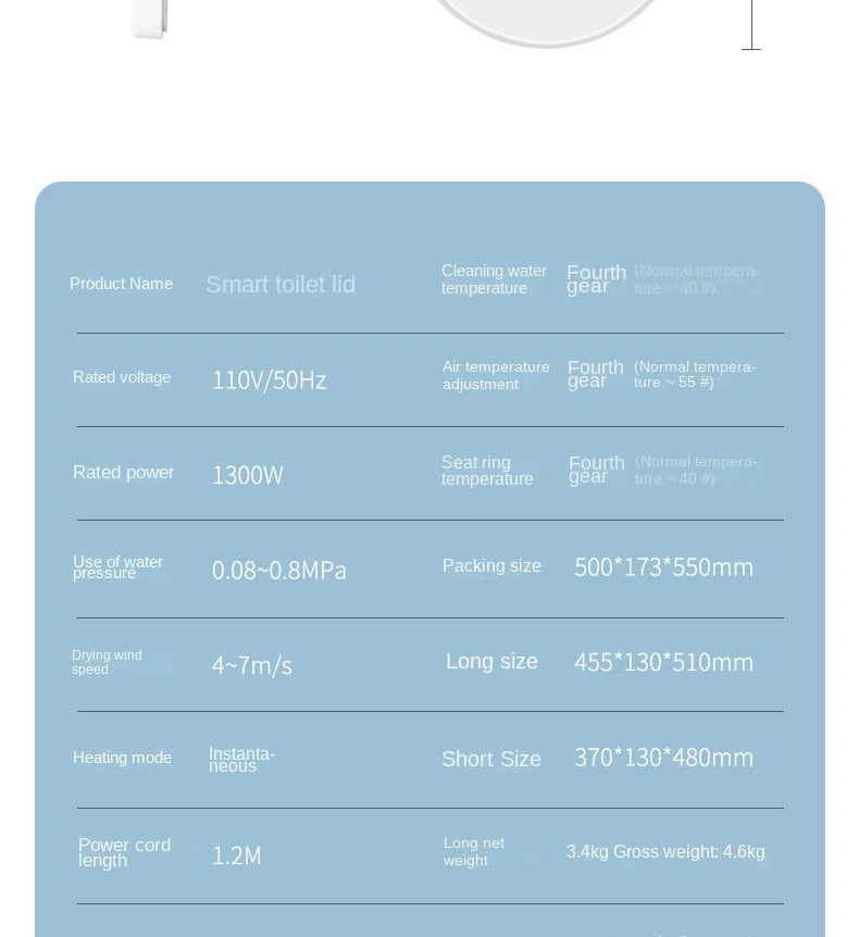 Intelligent Toilet Lid Sterilization, Universal, Fully Automatic Seat, Constant Temperature, Heating Cleaning, Warm Air Drying