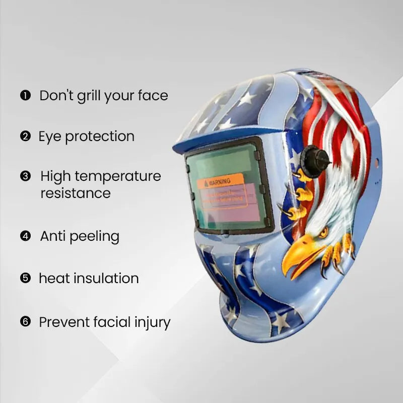 Welding Mask Welder Protection Head Worn Solar Automatic Dimming Welding Cap