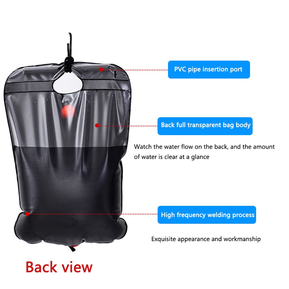 20L Water Bags Outdoor Camping Shower Bag Solar Heated Portable Travel Hiking Climbing Shower Bath