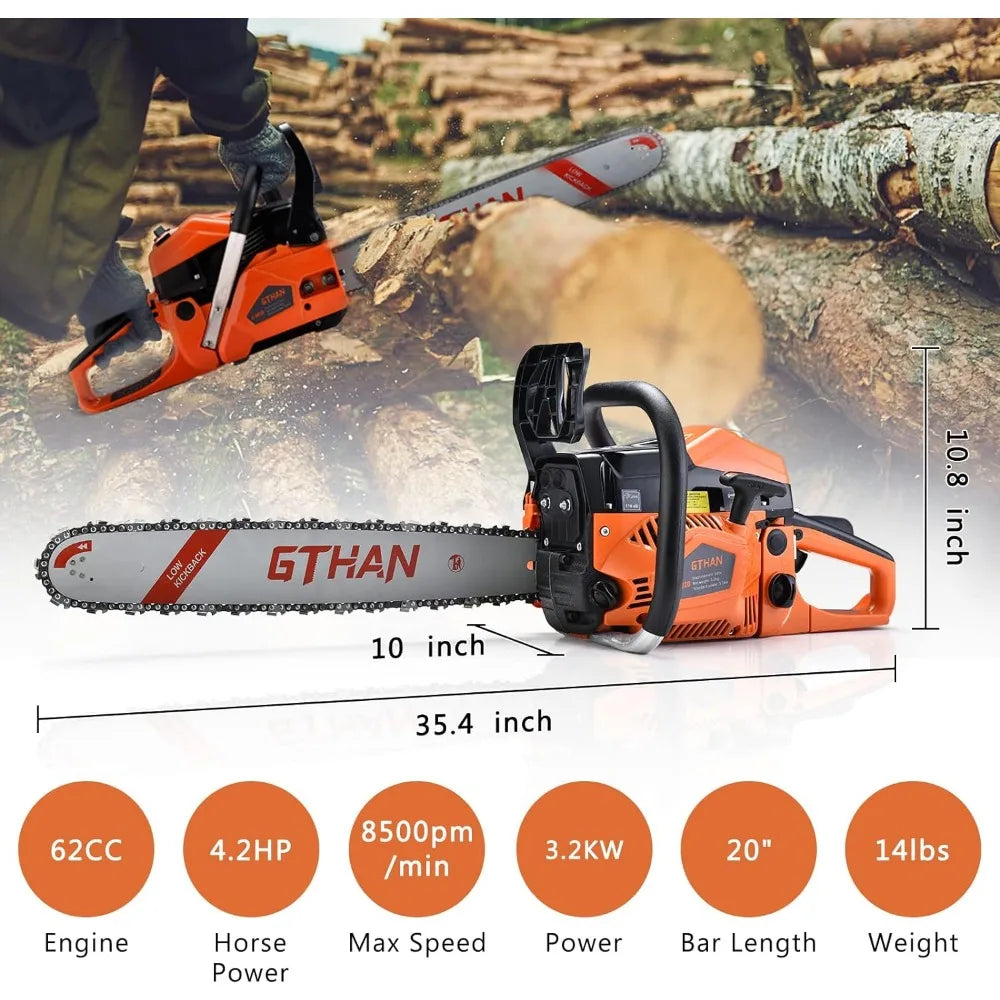 62cc 2-Cycle Gasoline Powered Chain Saws