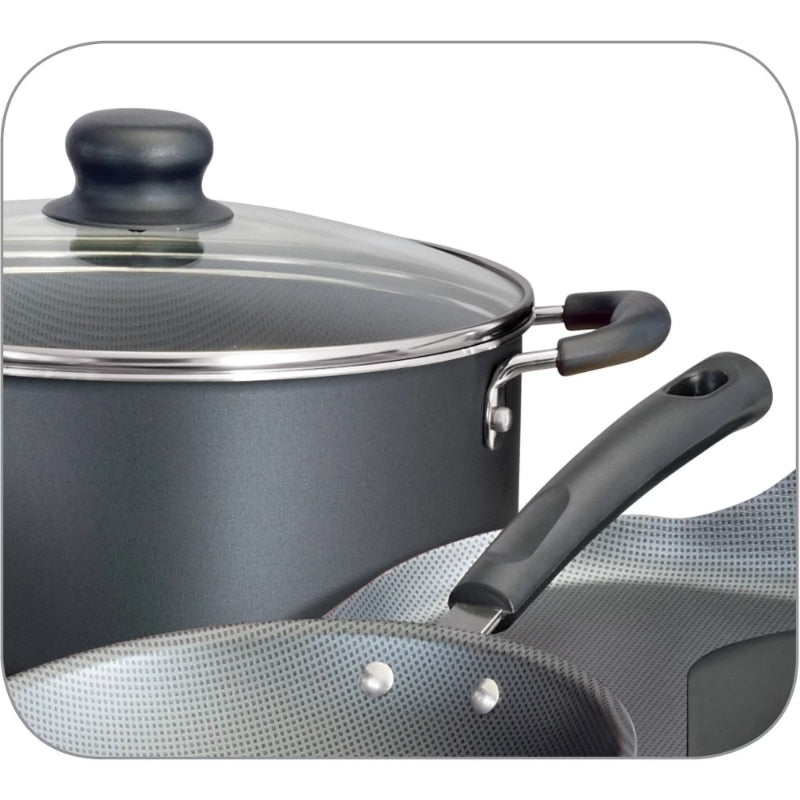 Tramontina Primaware 18 Piece Non-stick Cookware Set, Steel Gray cookware