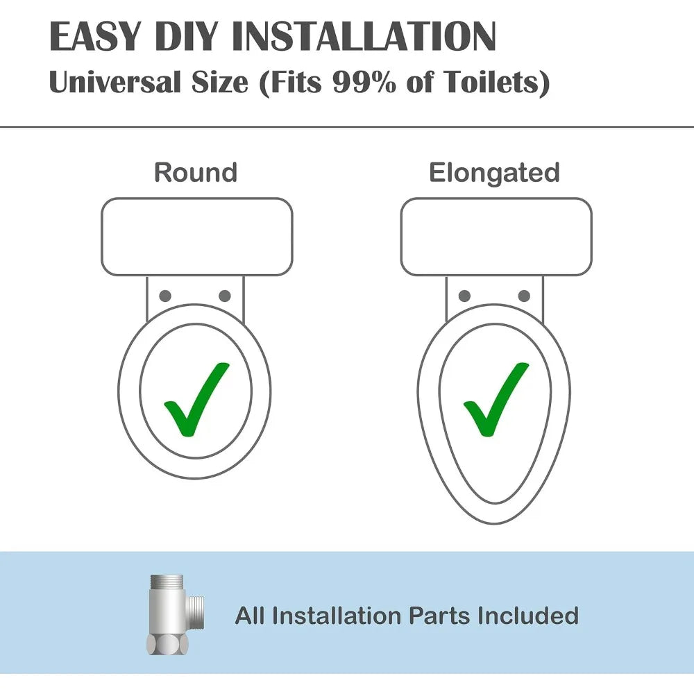 Lotus Smart Bidet ATS-500 Electronic Heated Toilet Seat, Temperature Controlled Wash, Warm Air Dryer, Easy DIY Installation