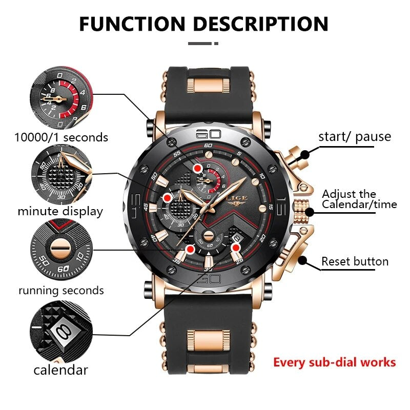 2023 Luxury Mens Watches Original Case Large Dial Watch Men Business Wristwatch Sports Watch for Men - outpostpocket