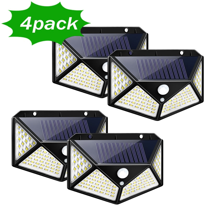 1/2/4/8/10PCS 100 LED Solar Power Wall Light Motion Sensor Waterproof Outdoor Garden Lamp - outpostpocket