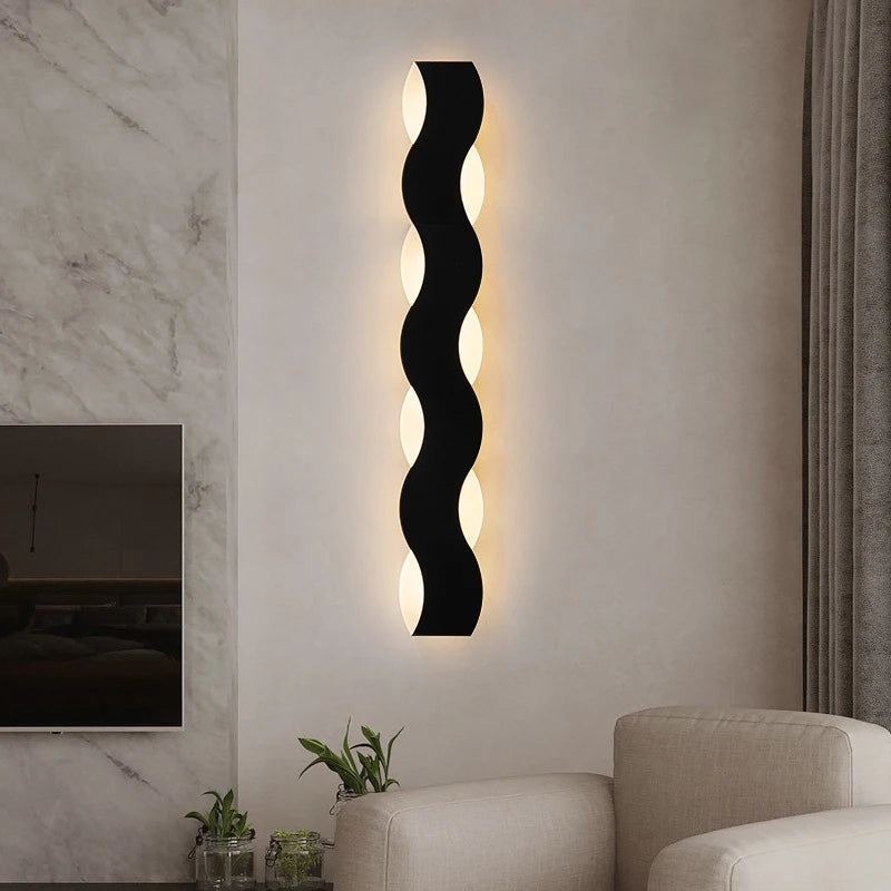 LED Wall  Wave Shaped Long Line Wall Light