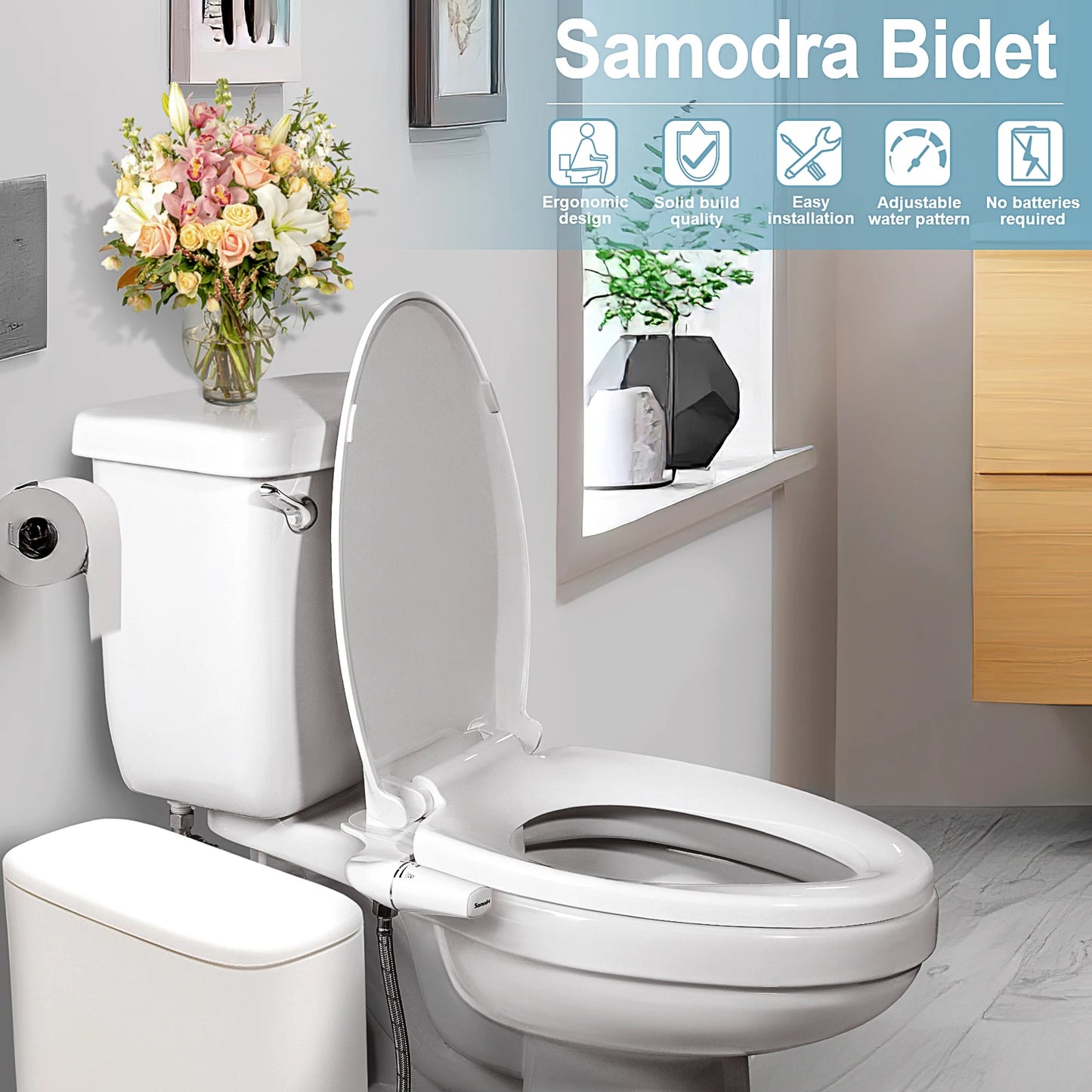 Toilet Bidet Sprayer Ultra-Slim bidet Toilet seat hygienic shower Dual nozzle