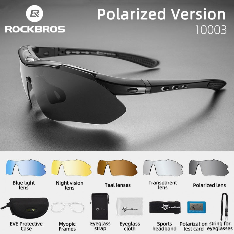 ROCKBROS Cycling Polarized glasses Bike Photochromic Outdoor Sports Sunglasses MTB PC Goggles