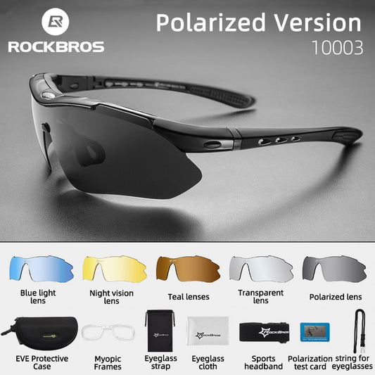 ROCKBROS Cycling Polarized glasses Bike Photochromic Outdoor Sports Sunglasses MTB PC Goggles