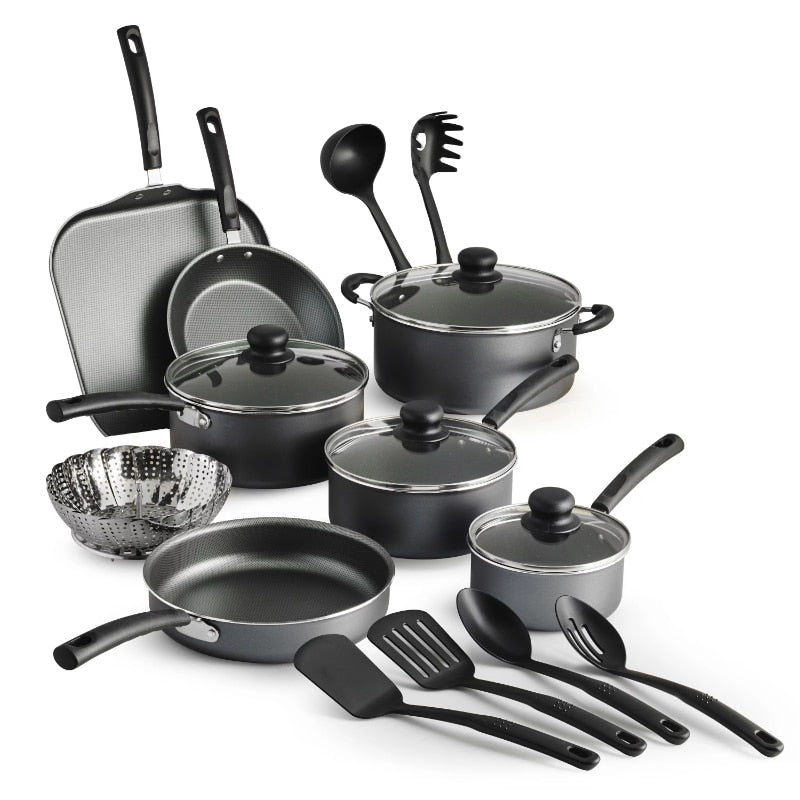 Tramontina Primaware 18 Piece Non-stick Cookware Set, Steel Gray cookware